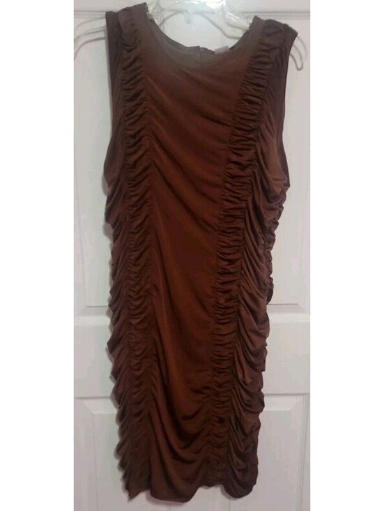 Venus Dresses & Skirts - VENUS SHAPE EMBRACE RUCHED DRESS BROWN SIZE: XL